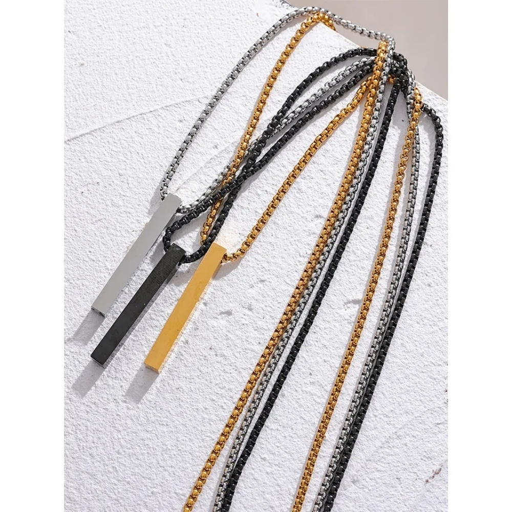 Stylish Men Stainless Steel Pendant Necklace - Picture 5 of 7